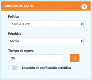 Configuración de grupos de salto. Monema.es